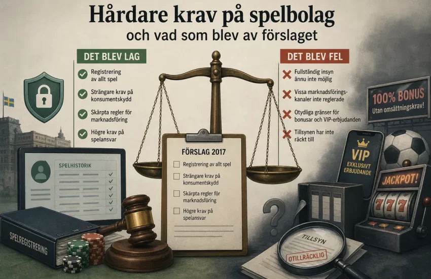 Hårdare krav på spelbolag och vad som blev av förslaget